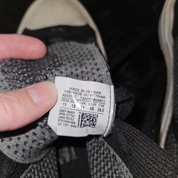 Converse Black and Gray Knit Sneakers - Picture 5 of 5